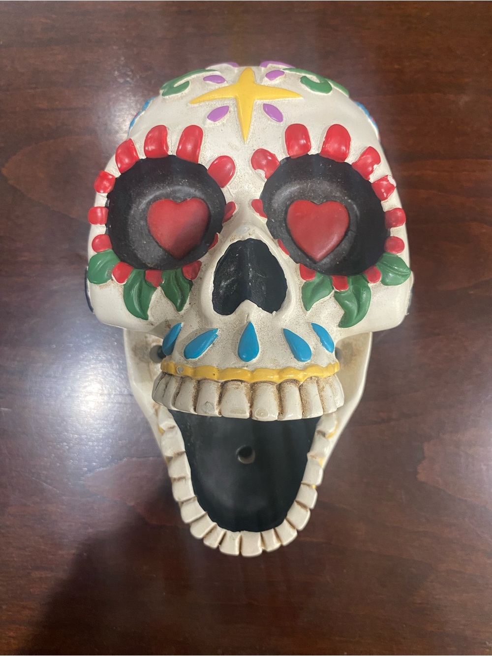 Day of the Dead, Colorful Floral Sugar Skull Wall Mount Bottle Opener
